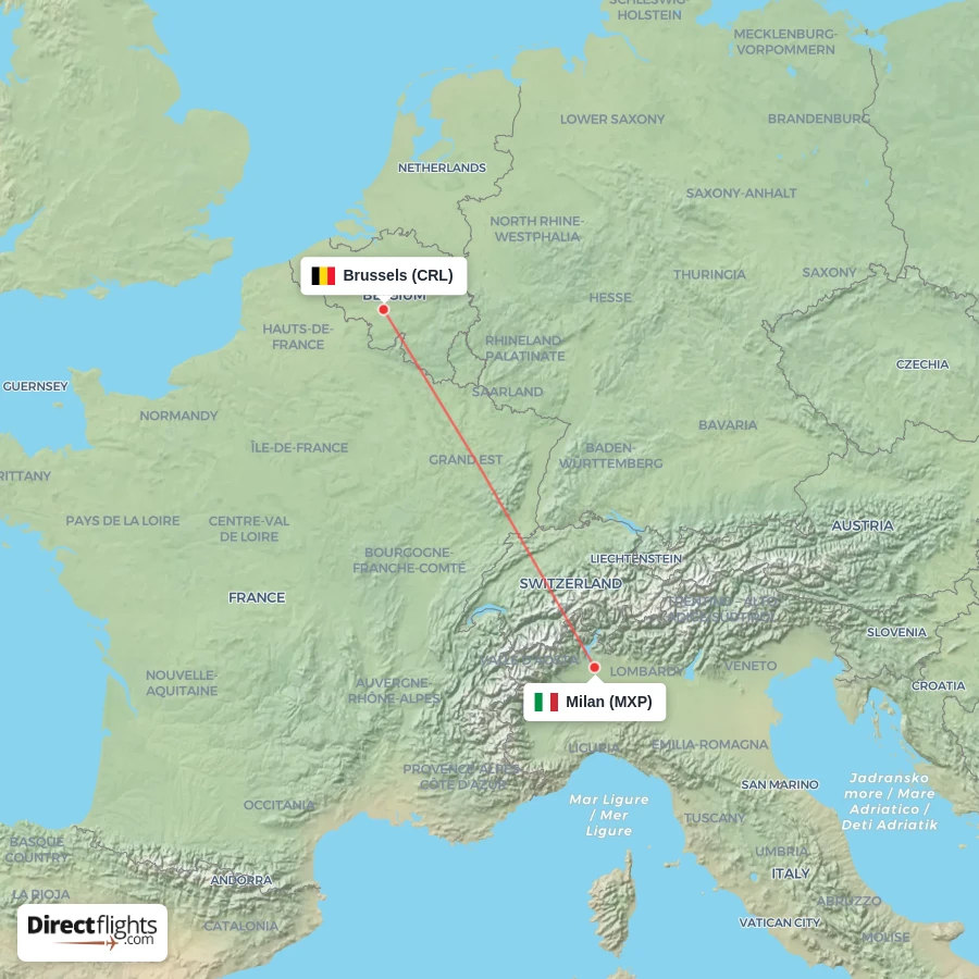 MXP - CRL route map