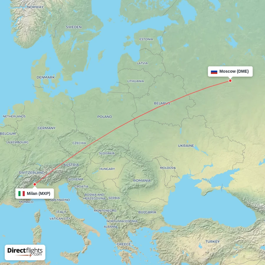 MXP - DME route map