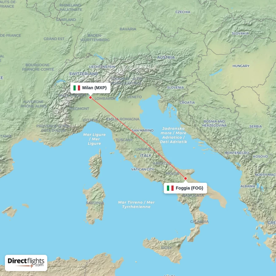 MXP - FOG route map