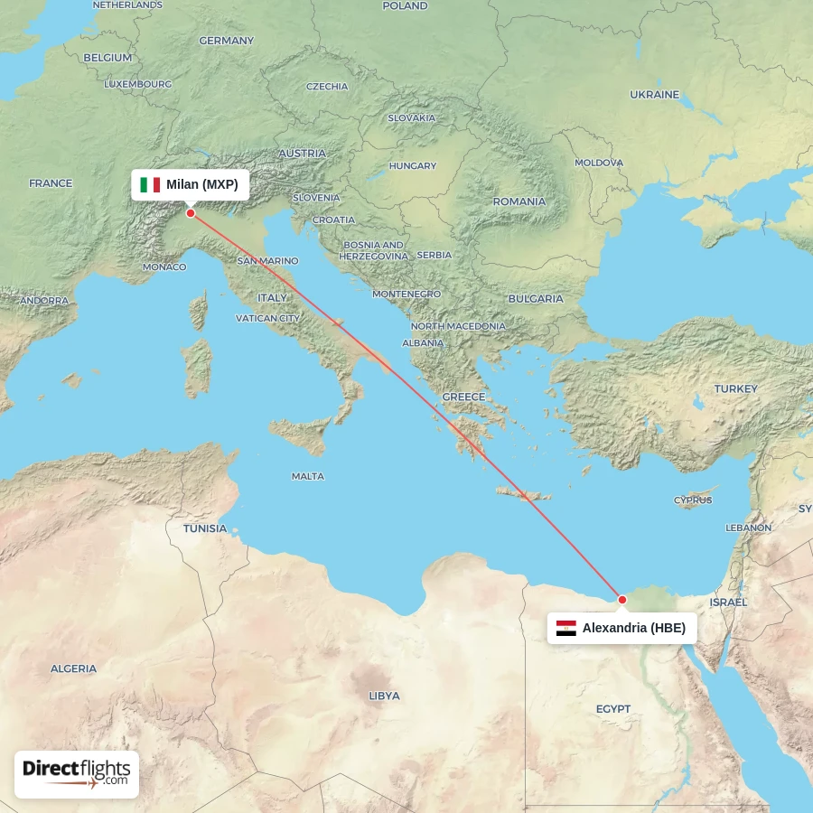 MXP - HBE route map