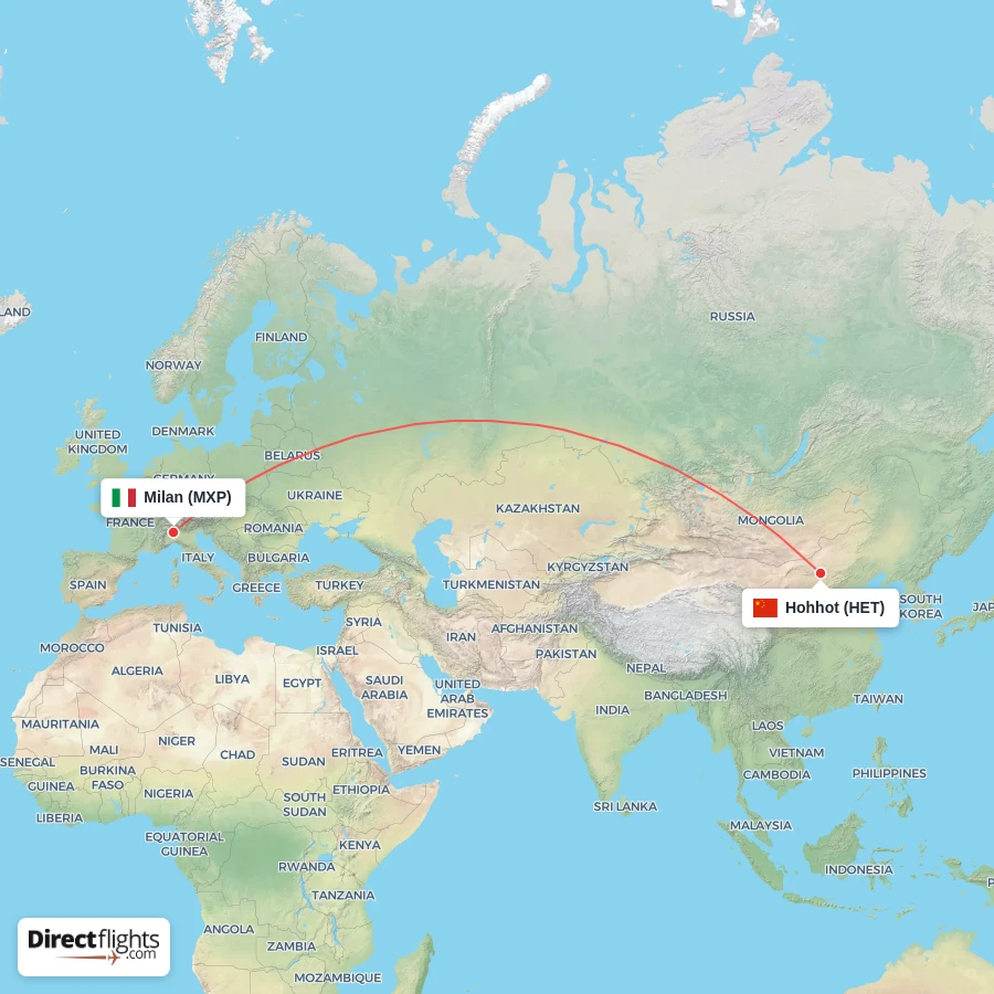 MXP - HET route map