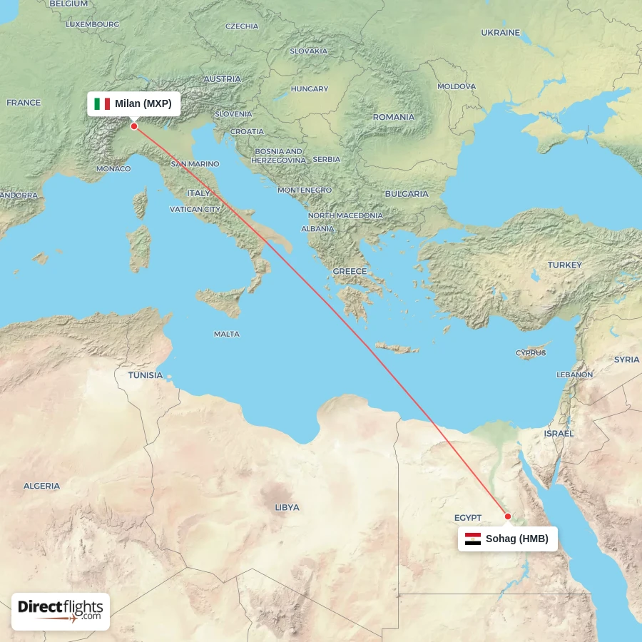 MXP - HMB route map