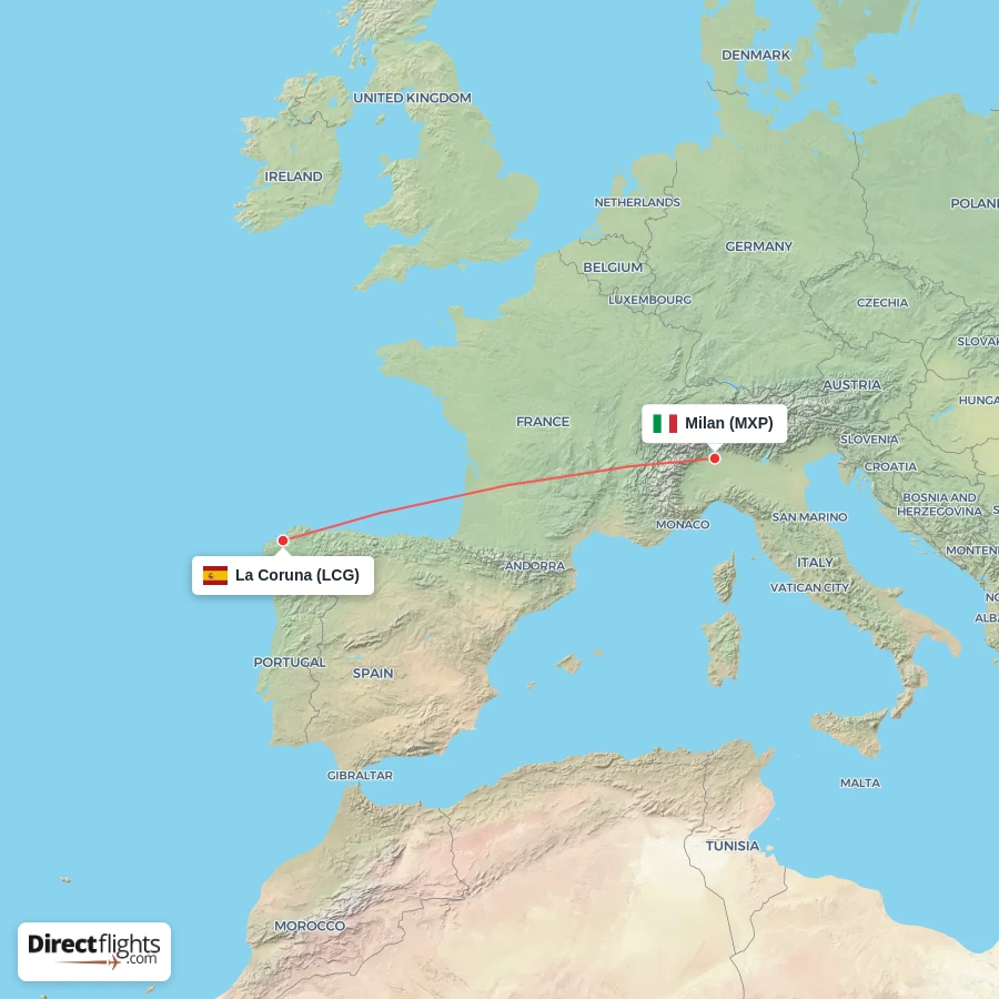 MXP - LCG route map