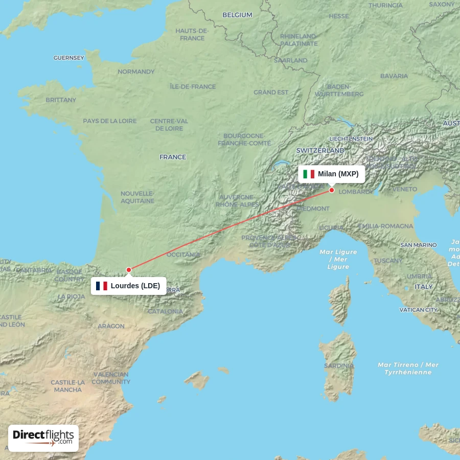 MXP - LDE route map
