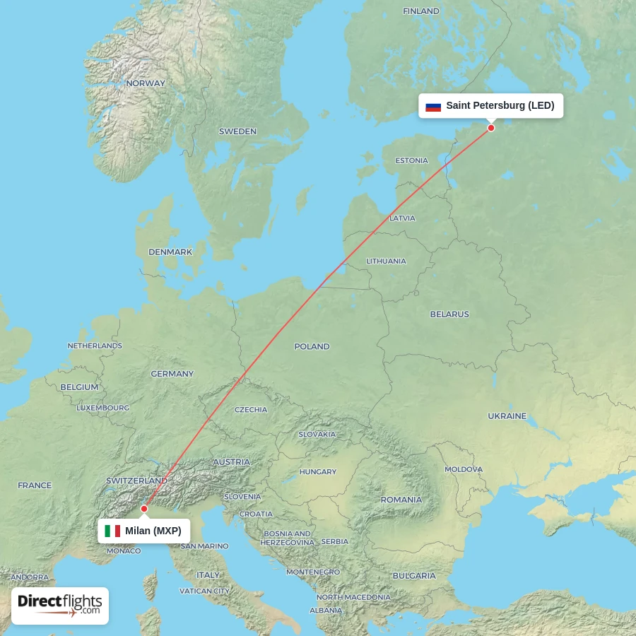 MXP - LED route map