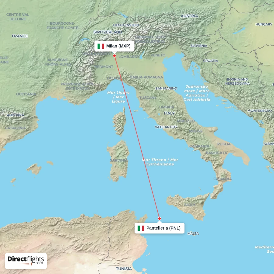 MXP - PNL route map