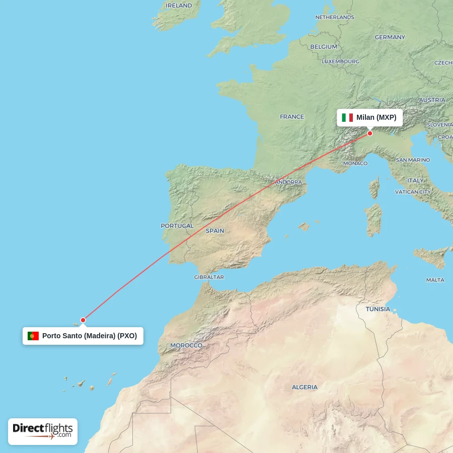 MXP - PXO route map