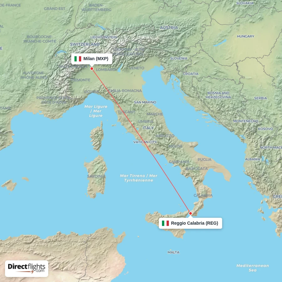 MXP - REG route map