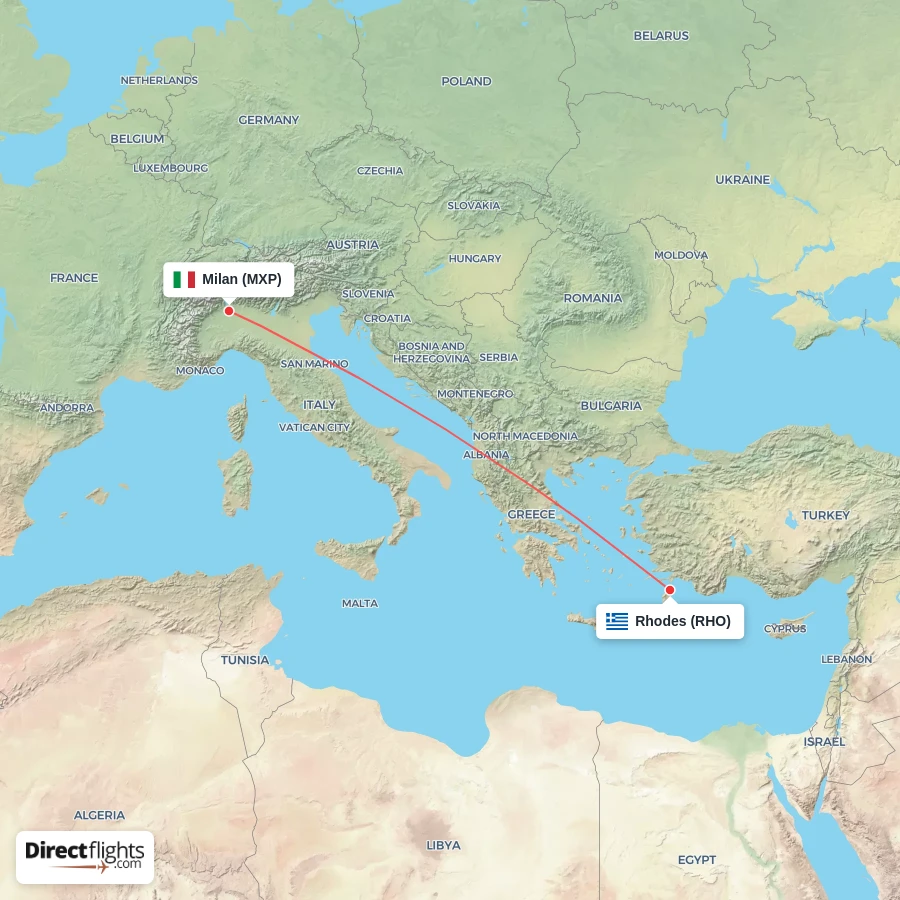 MXP - RHO route map