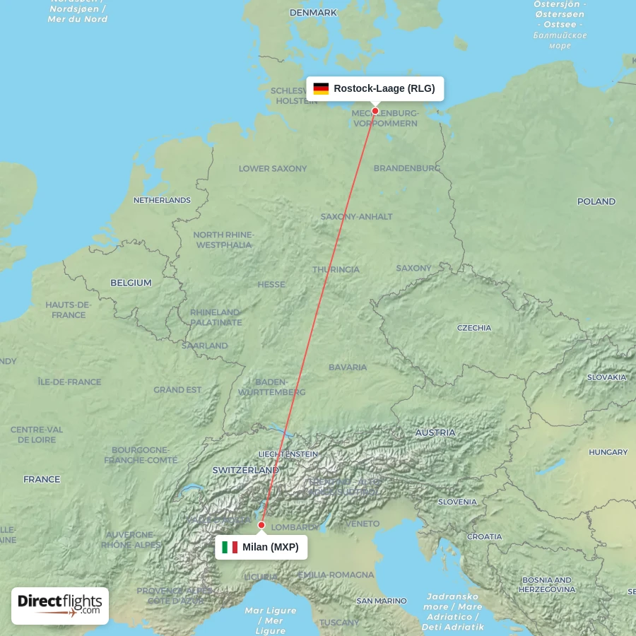 MXP - RLG route map