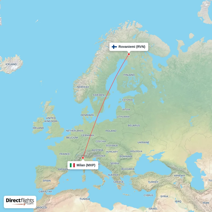 MXP - RVN route map