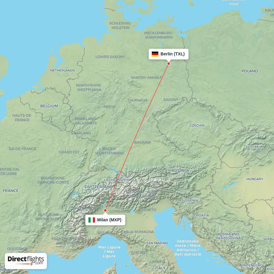 MXP - TXL route map