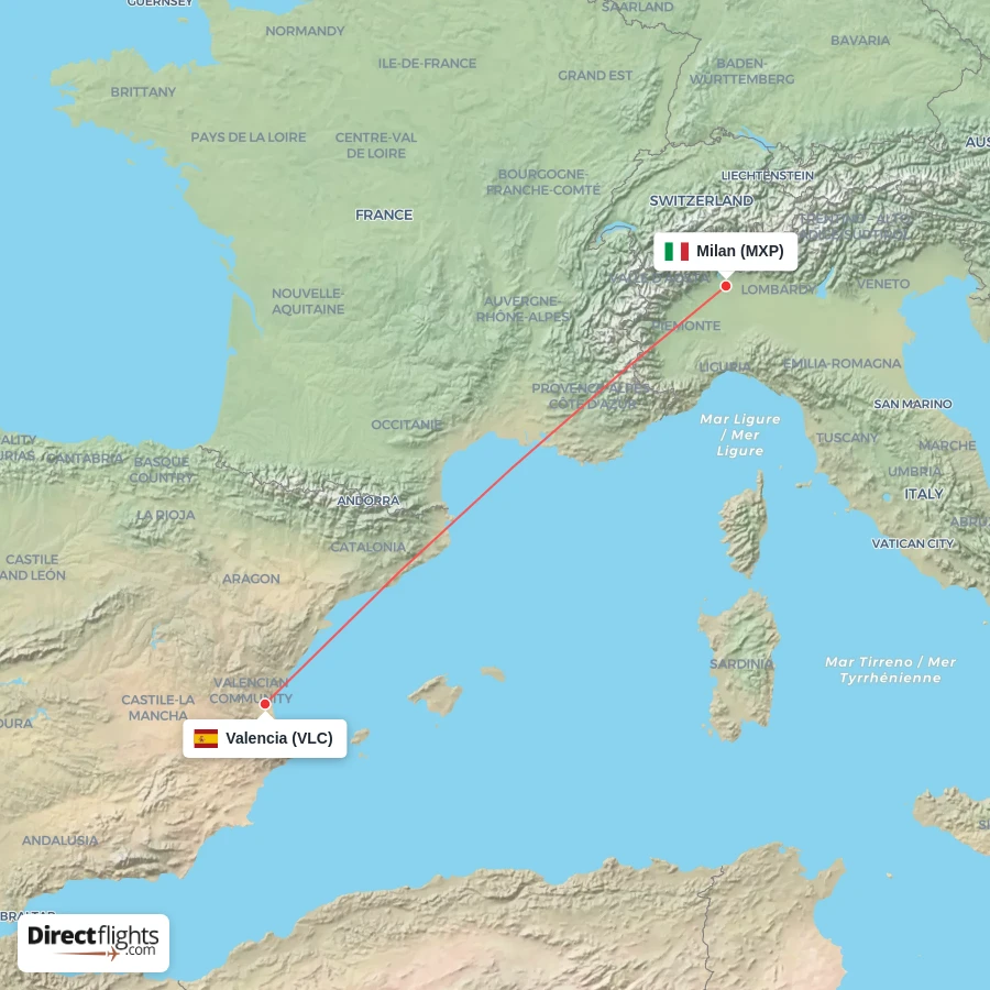 MXP - VLC route map