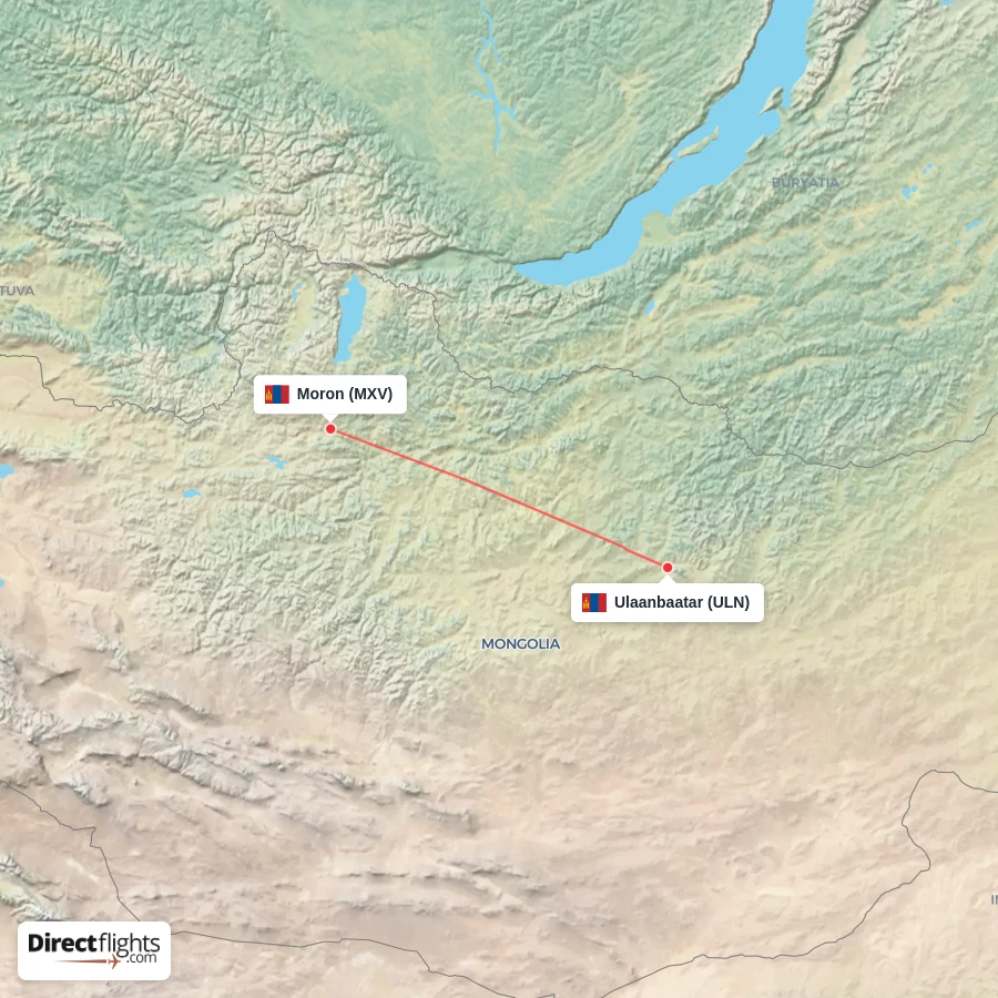 MXV - ULN route map