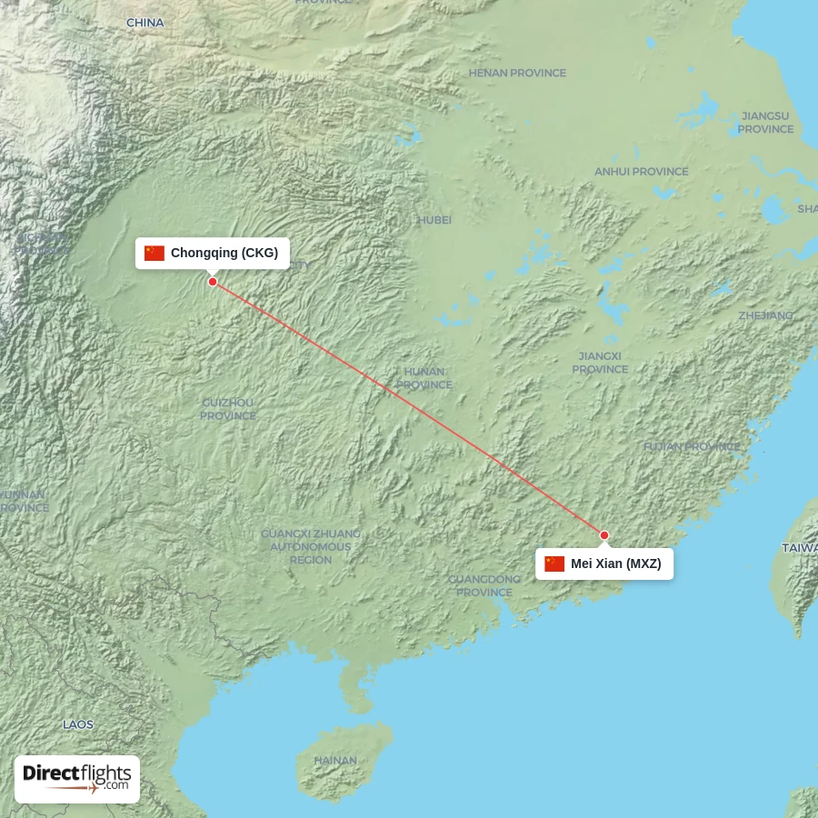 MXZ - CKG route map