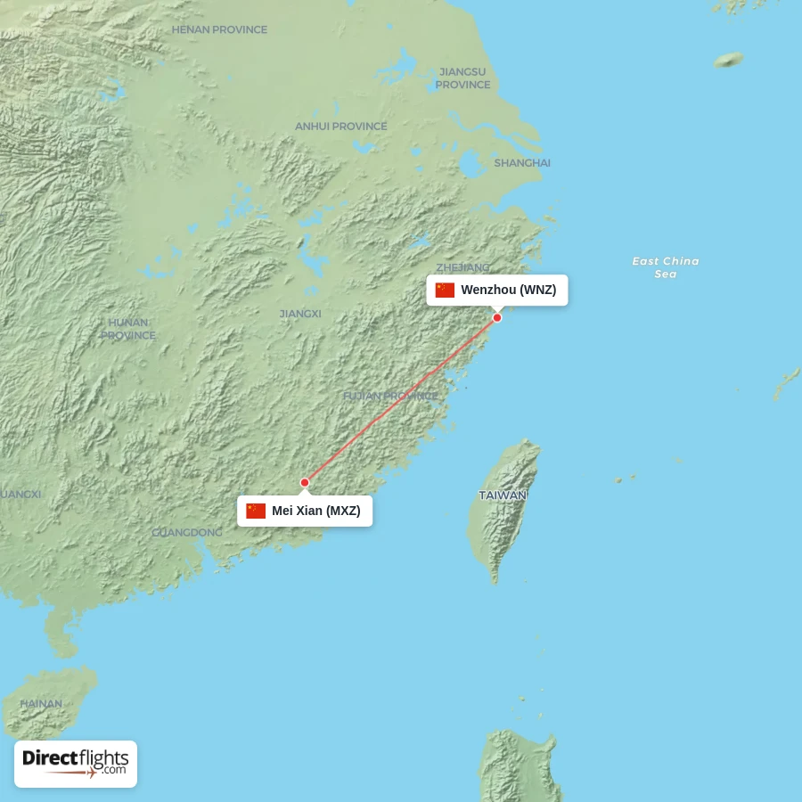 MXZ - WNZ route map