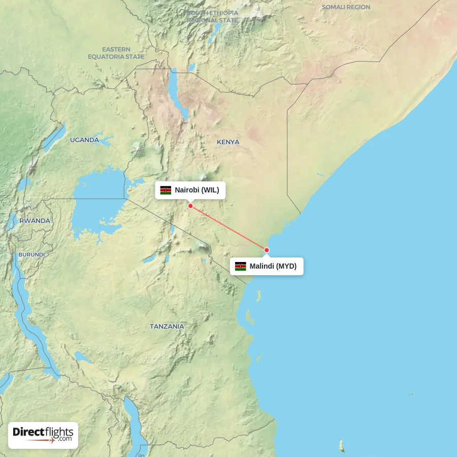 MYD - WIL route map