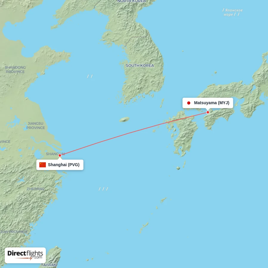 MYJ - PVG route map