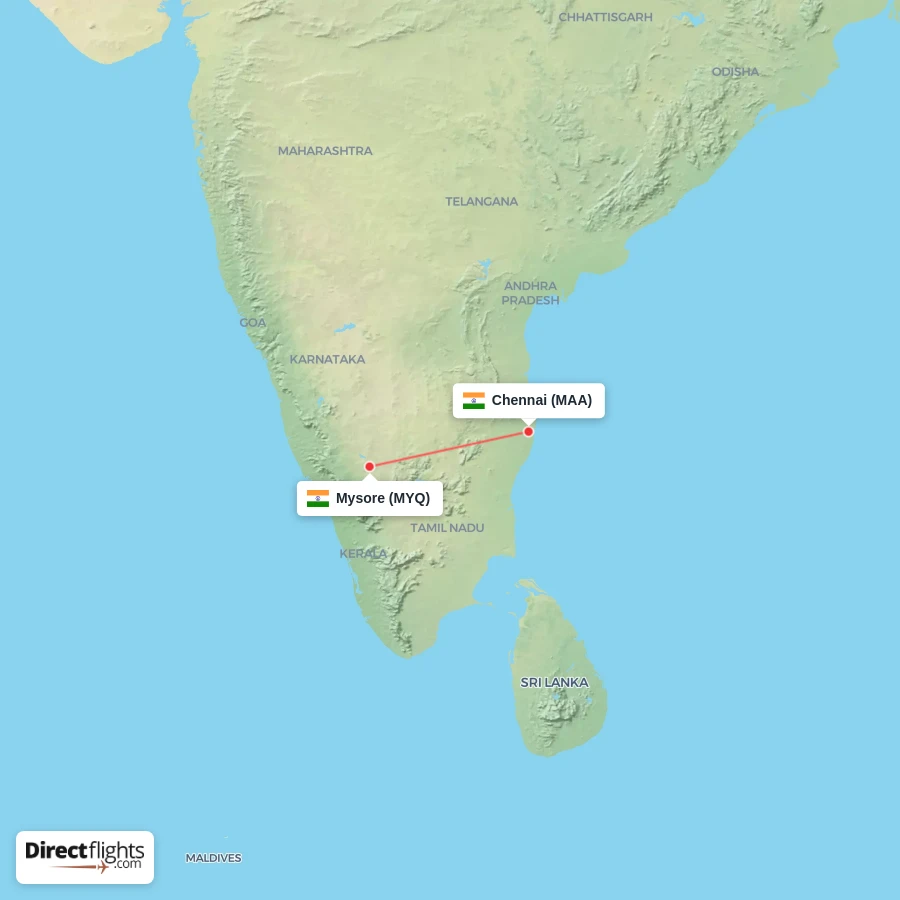 MYQ - MAA route map