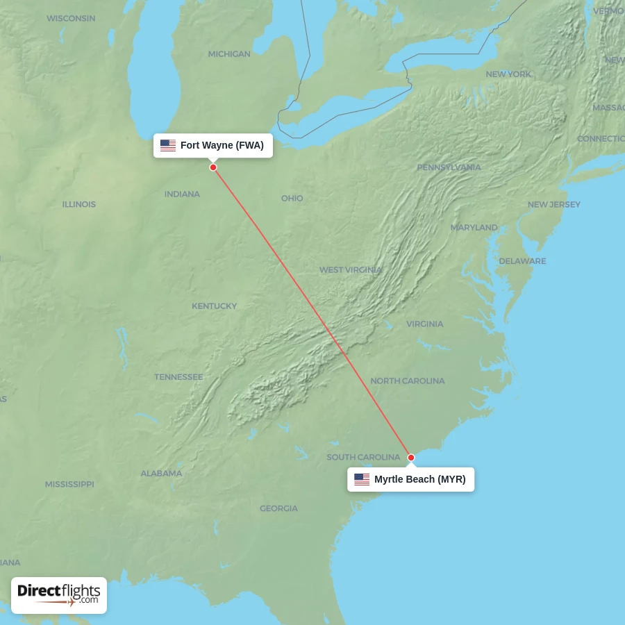 MYR - FWA route map