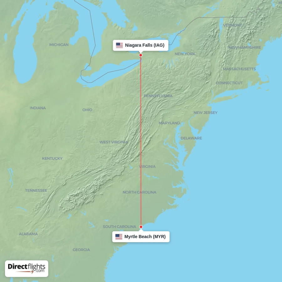 MYR - IAG route map