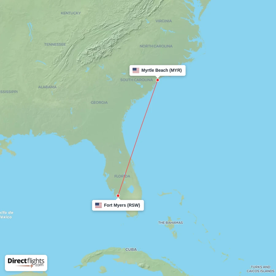 MYR - RSW route map