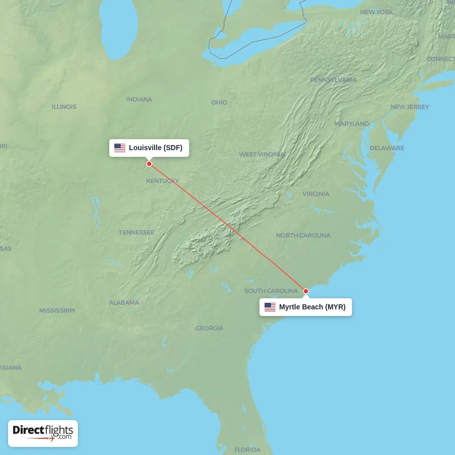 MYR - SDF route map