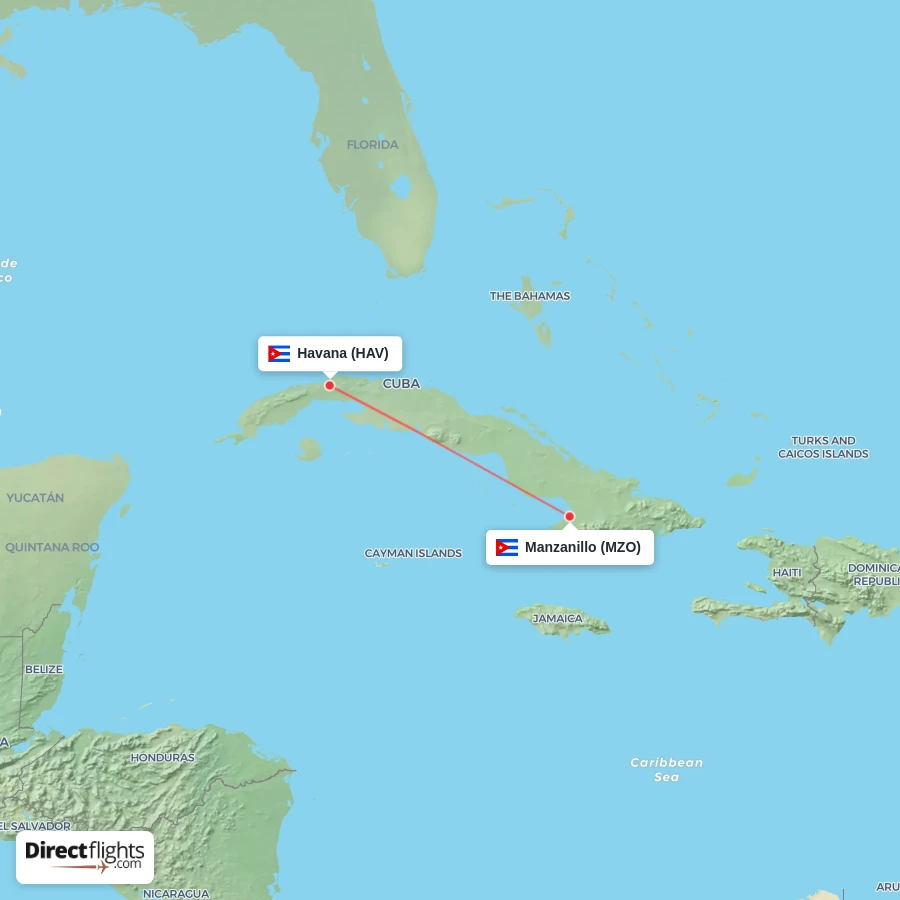 MZO - HAV route map