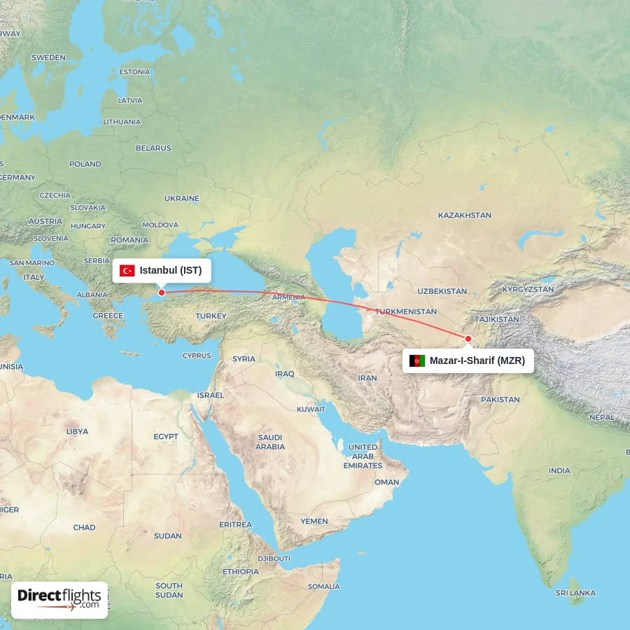 MZR - IST route map
