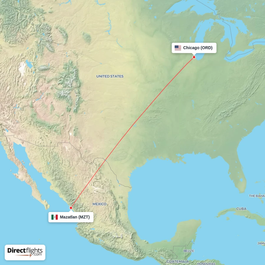 MZT - ORD route map