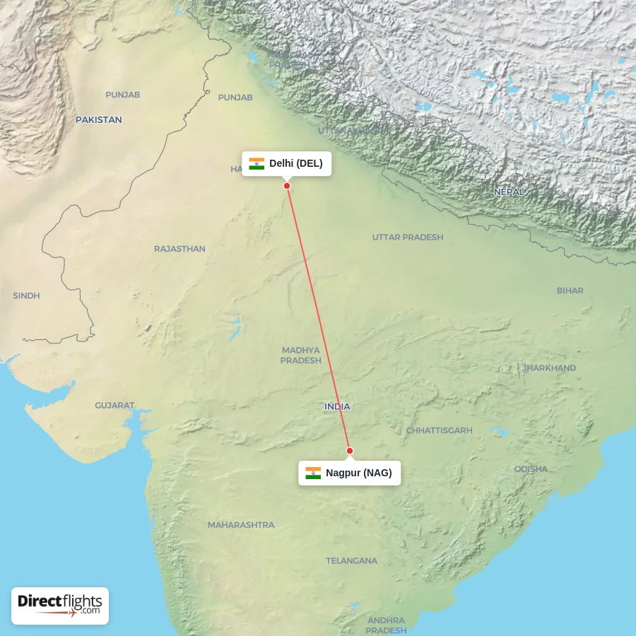 NAG - DEL route map