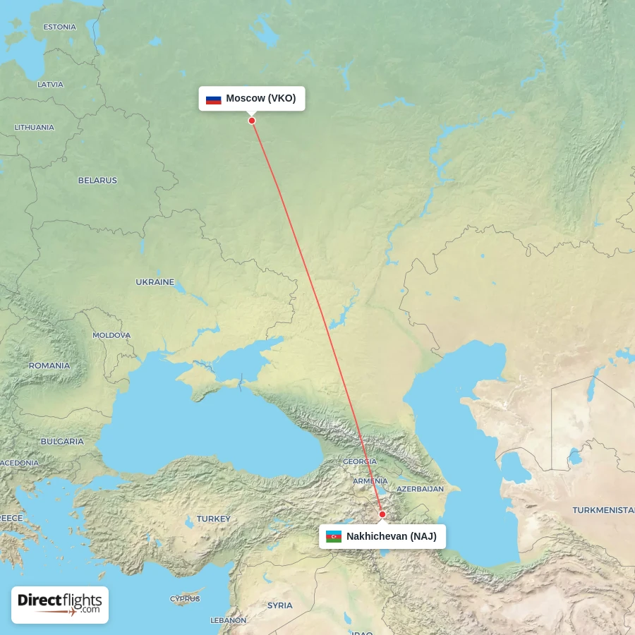 NAJ - VKO route map