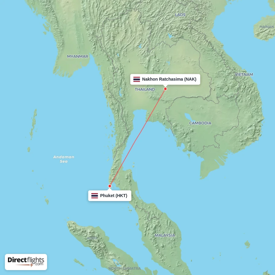 NAK - HKT route map