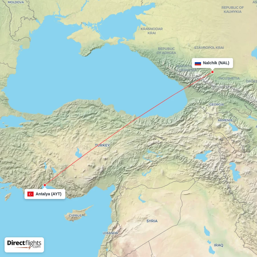 NAL - AYT route map