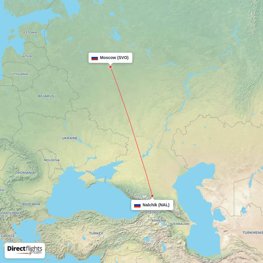 NAL - SVO route map