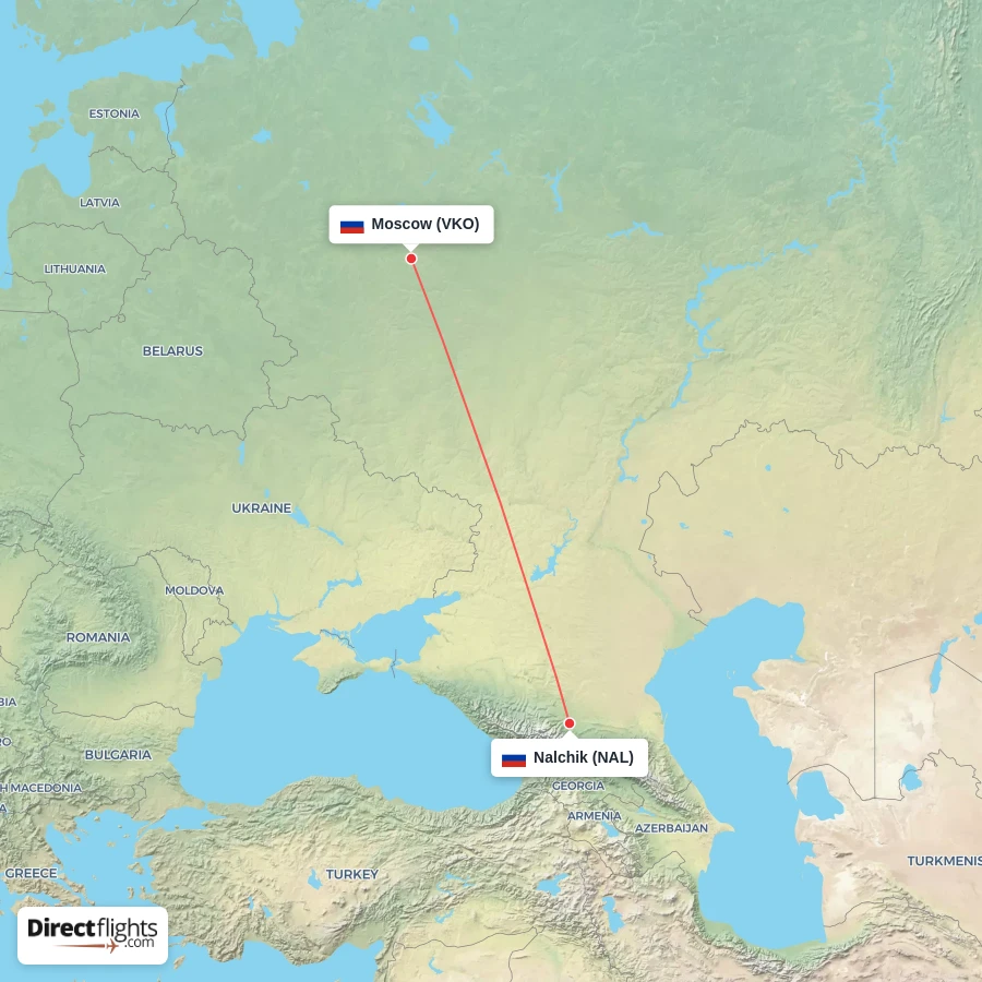 NAL - VKO route map