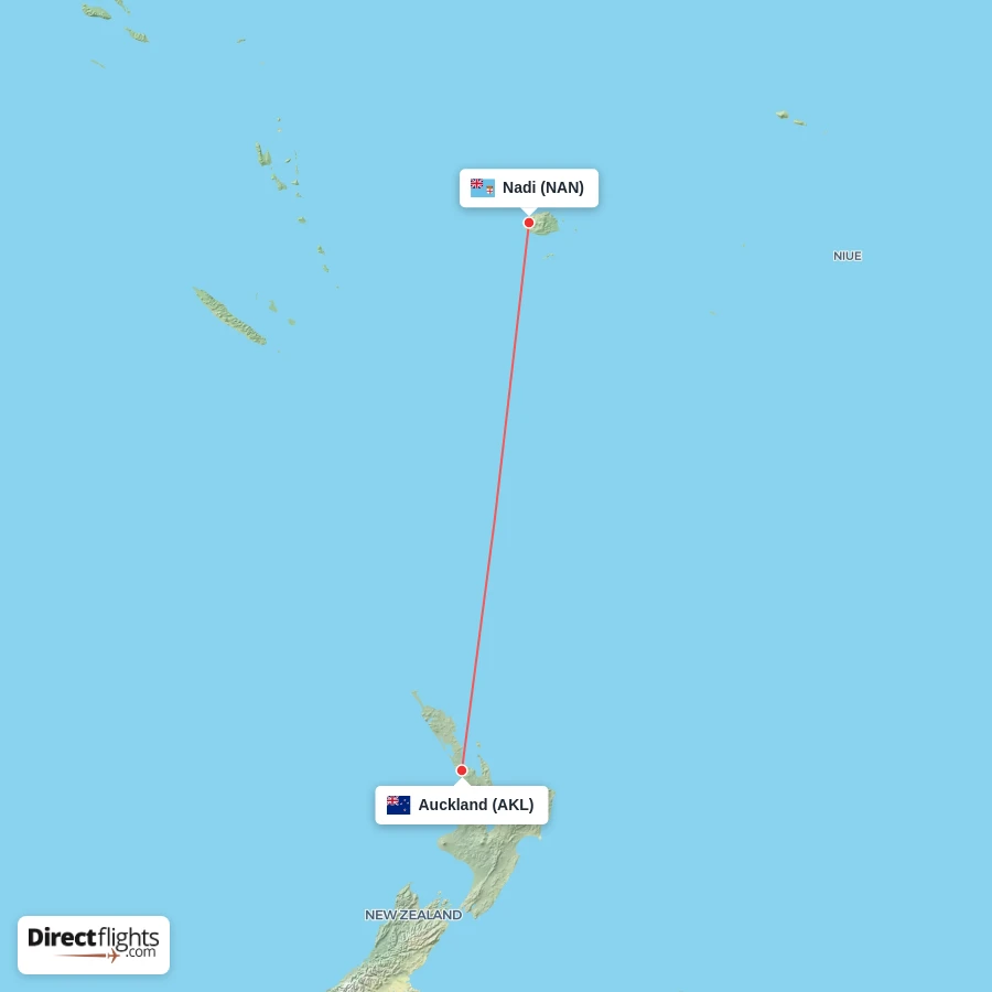 NAN - AKL route map