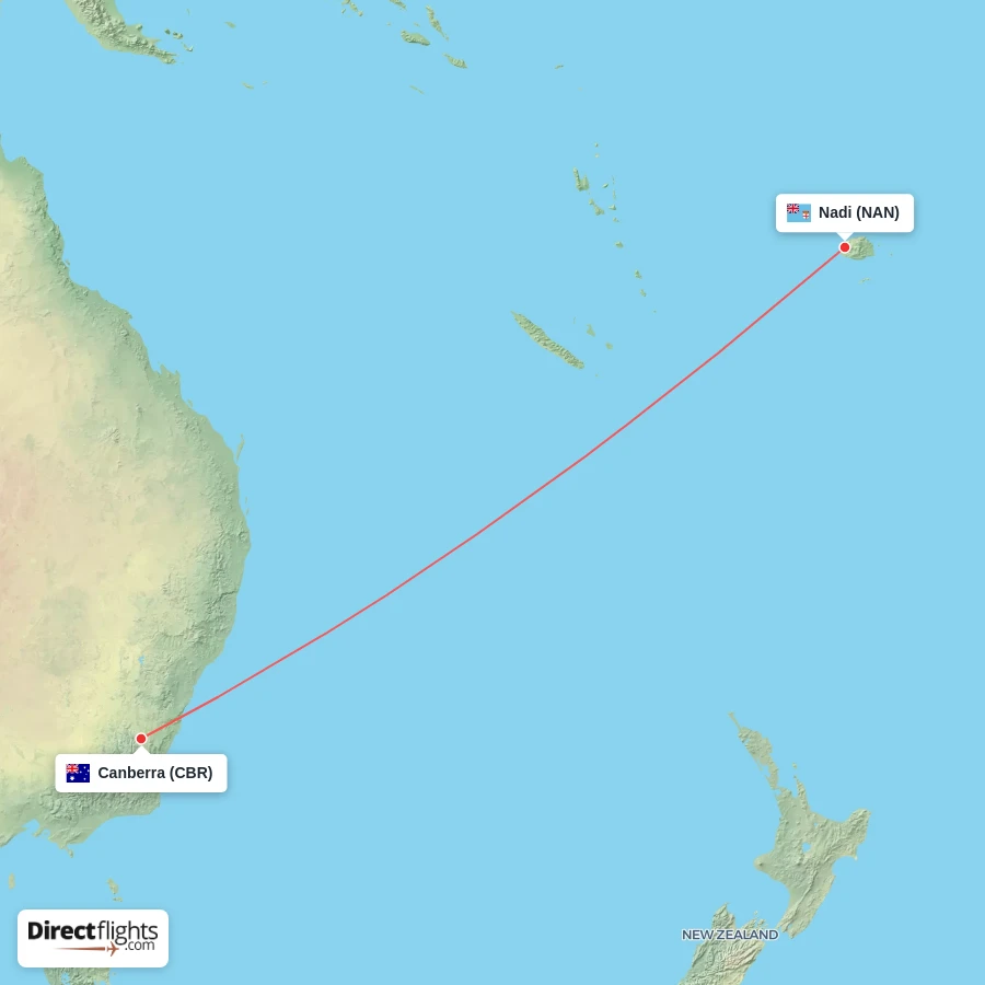 NAN - CBR route map