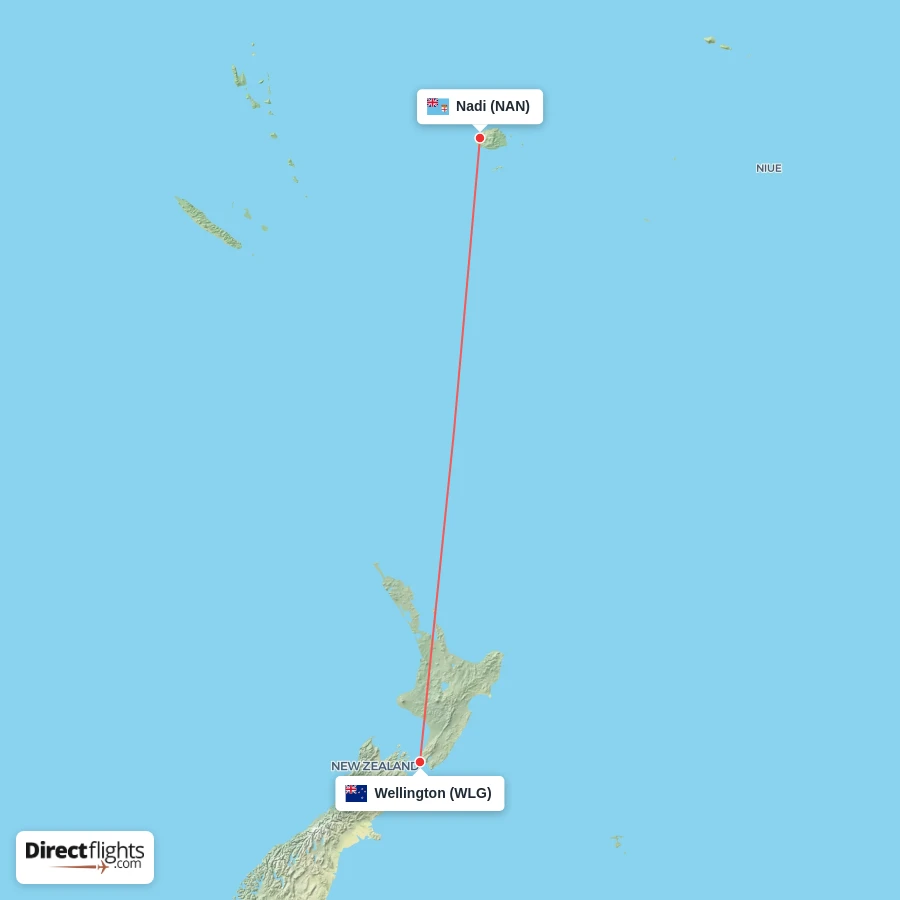 NAN - WLG route map