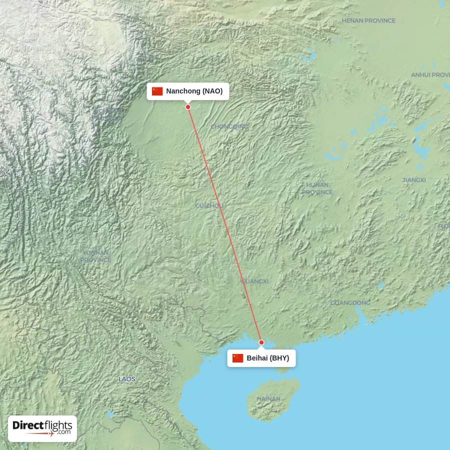 NAO - BHY route map