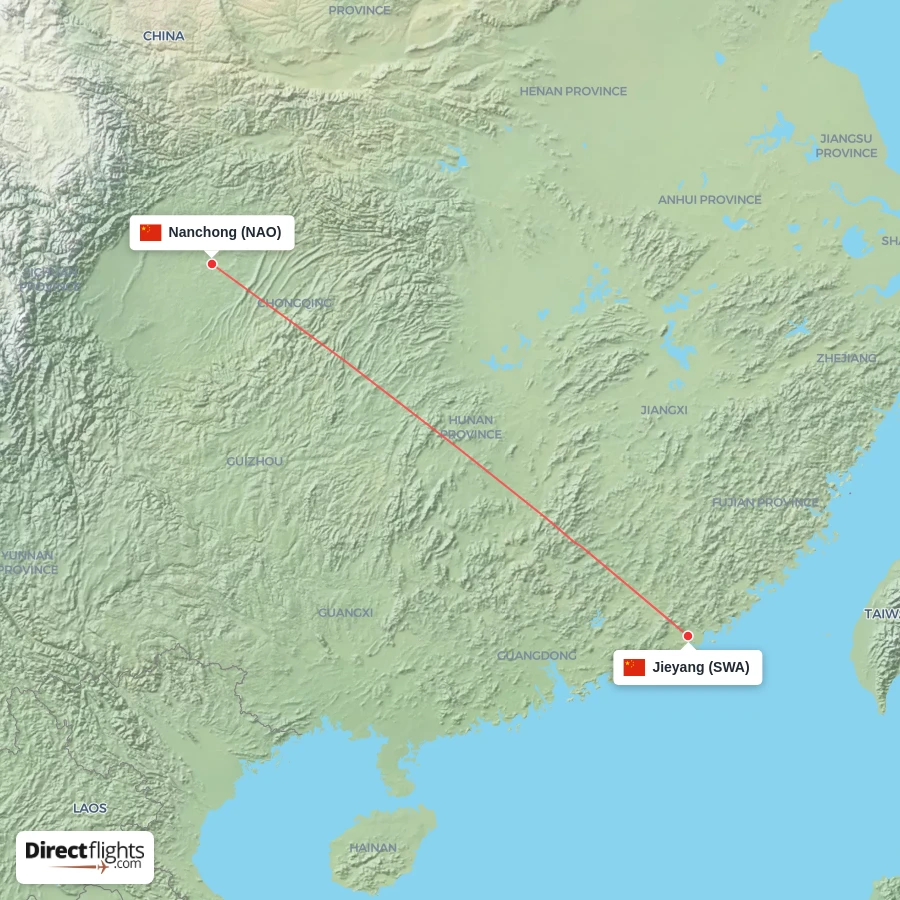 NAO - SWA route map