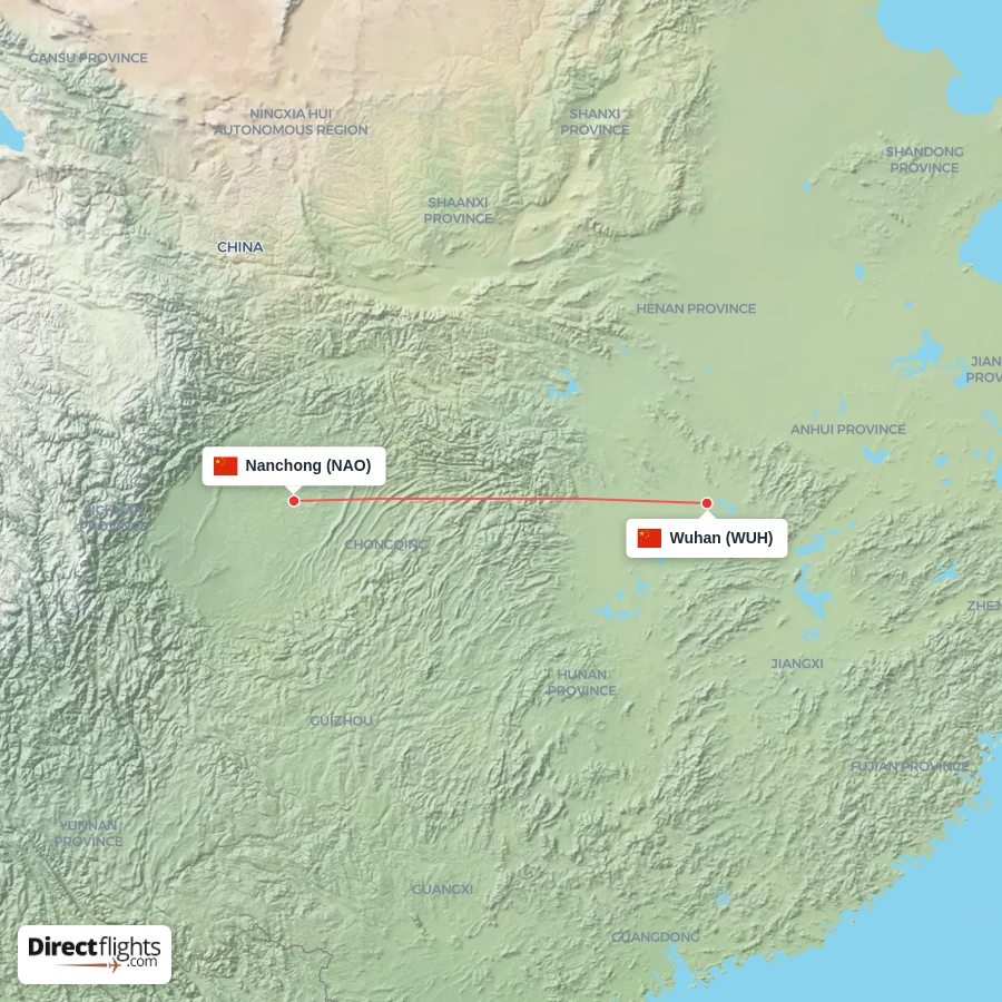 NAO - WUH route map