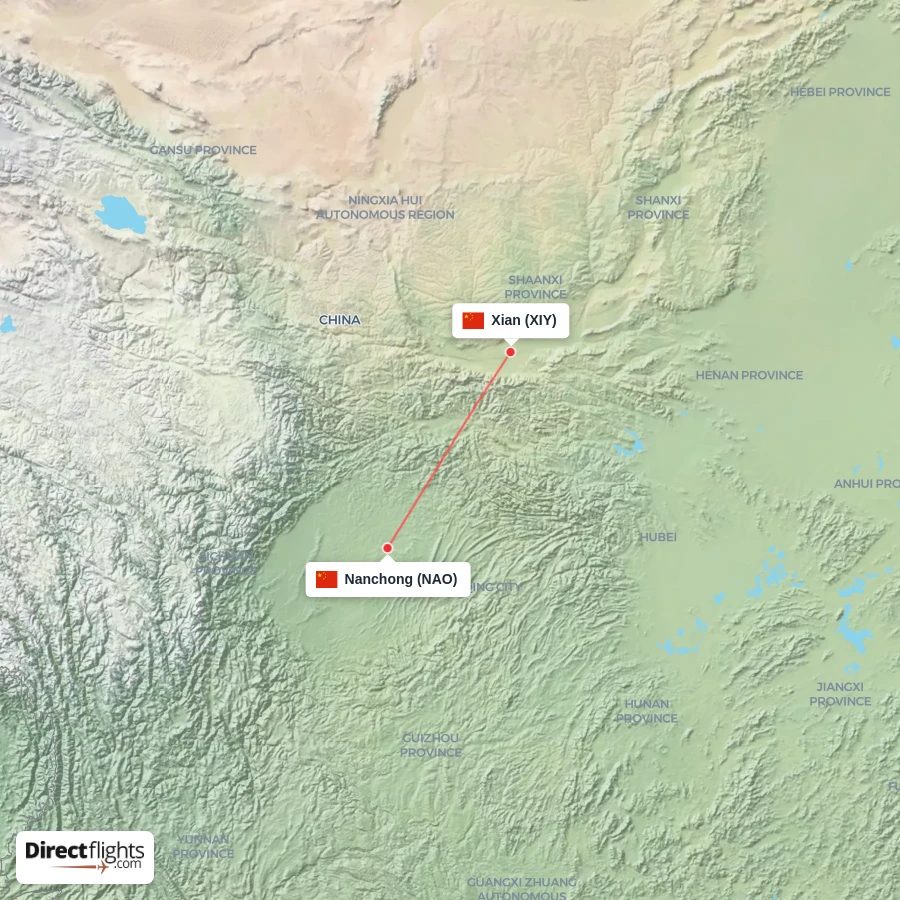 NAO - XIY route map
