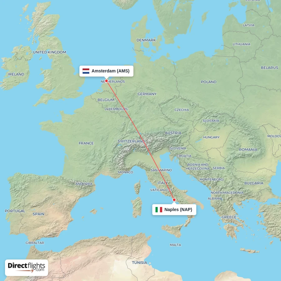 NAP - AMS route map