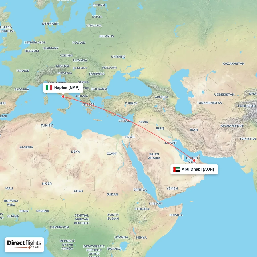 NAP - AUH route map