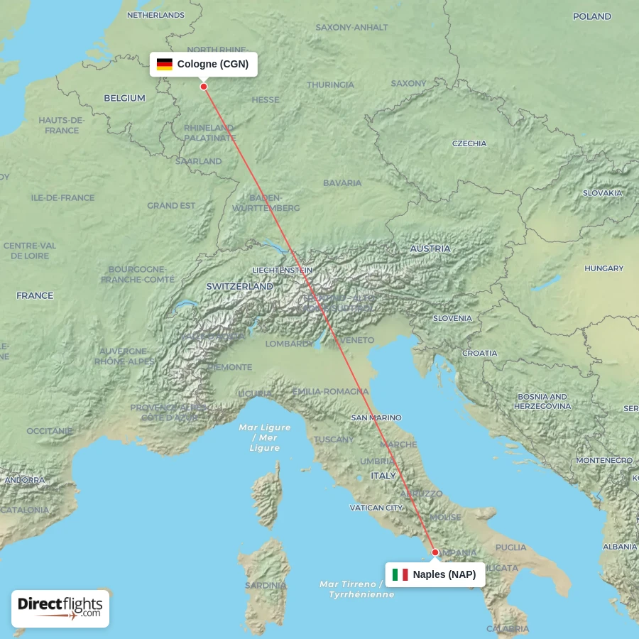 NAP - CGN route map