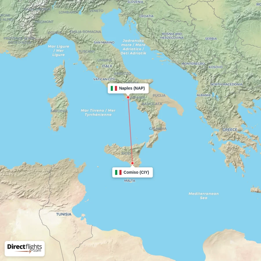 NAP - CIY route map