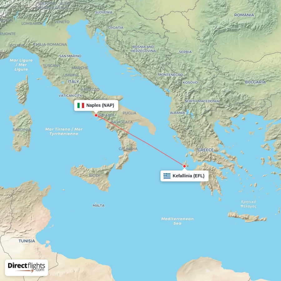 NAP - EFL route map