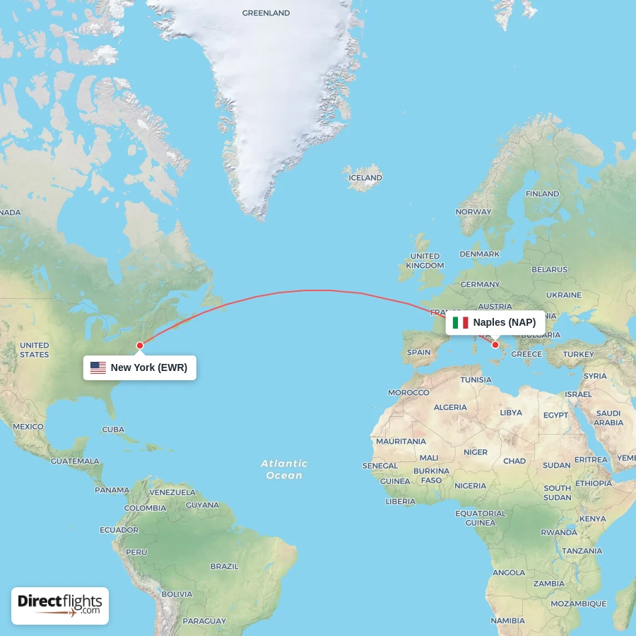 NAP - EWR route map