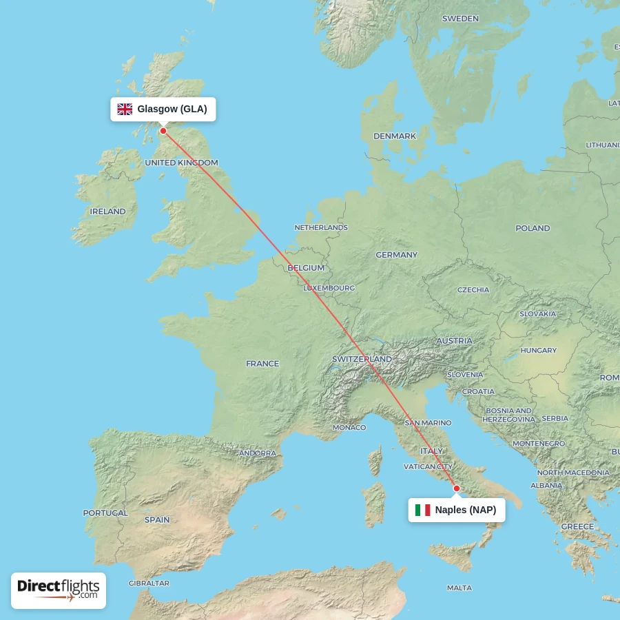 NAP - GLA route map